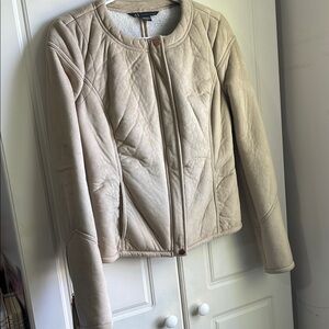 Armani Exchange Women's Cream Quilted Jacket